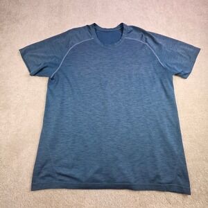 Lululemon Metal Vent Tech Athletic‎ Shirt Men's 2XL Blue Stretch Lightweight